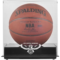 Atlanta Hawks Blackbase Hardwood Classics 2007 - 2015 Logo Basketball Display Case with Mirrored Back