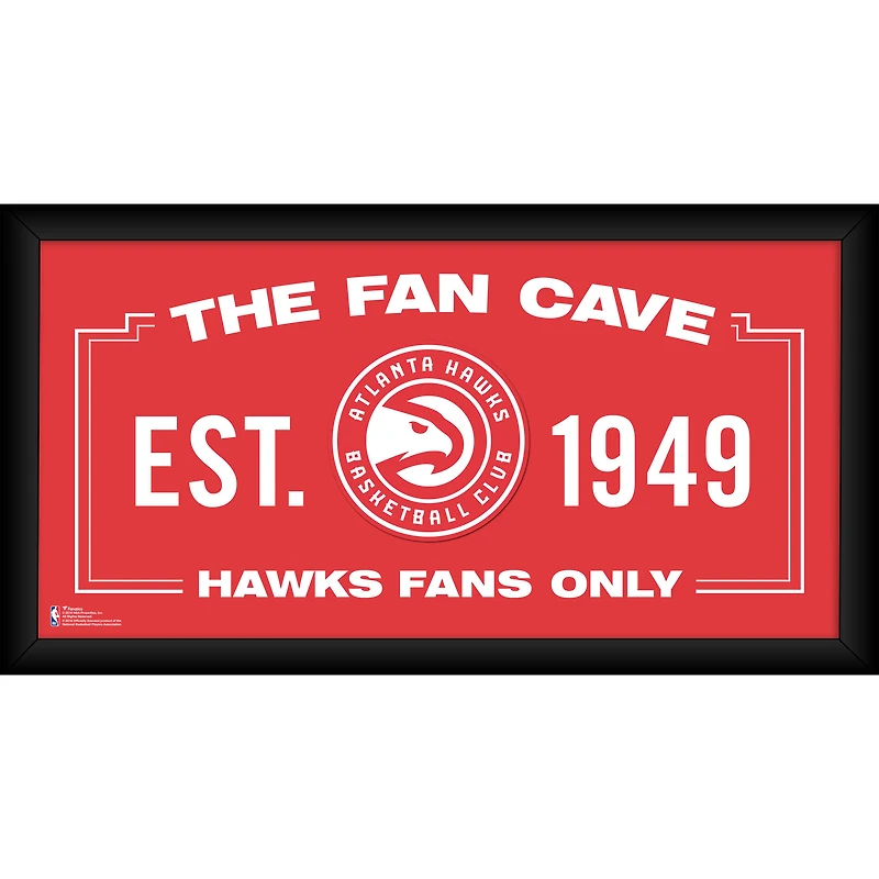 Atlanta Hawks Framed 10" x 20" Fan Cave Collage