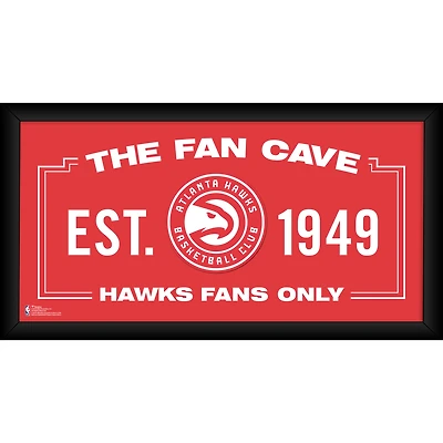 Atlanta Hawks Framed 10" x 20" Fan Cave Collage