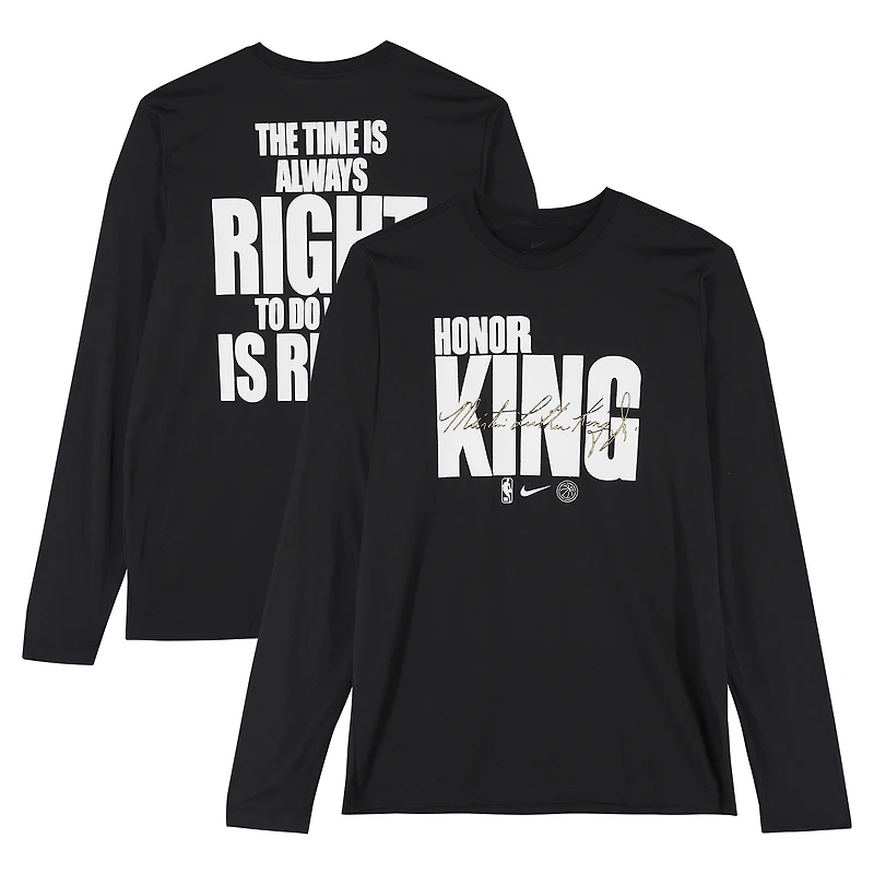 Atlanta Hawks Team-Issued Black "MLK" Long Sleeve T-Shirt from the 2025-26 NBA Season