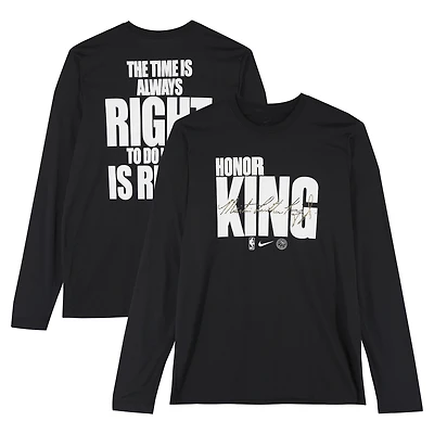 Atlanta Hawks Team-Issued Black "MLK" Long Sleeve T-Shirt from the 2025-26 NBA Season