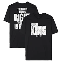 T-shirt noir « MLK » officiel des Atlanta Hawks pour la saison NBA 2025-2026