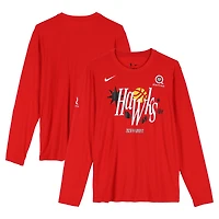 Atlanta Hawks Team-Issued Red Nike Long Sleeve T-Shirt from the 2026 NBA Playoffs - LT