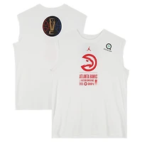 Maillot sans manches blanc Jordan Brand officiel des Atlanta Hawks, saison NBA 2025-2026 - Taille XLT
