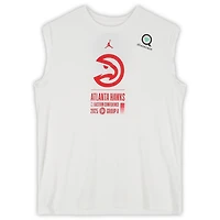 Maillot sans manches blanc Jordan Brand officiel des Atlanta Hawks, saison NBA 2025-2026 - Taille XLT