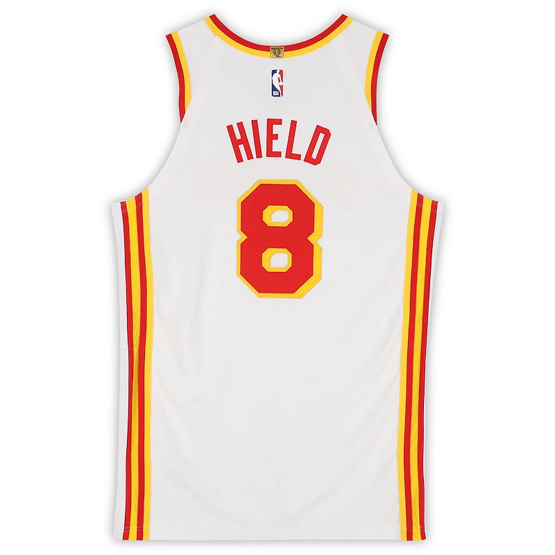Buddy Hield Atlanta Hawks Game-Used #8 White Nike Jersey vs. Brooklyn Nets on April 3, 2026 - Size 50+4