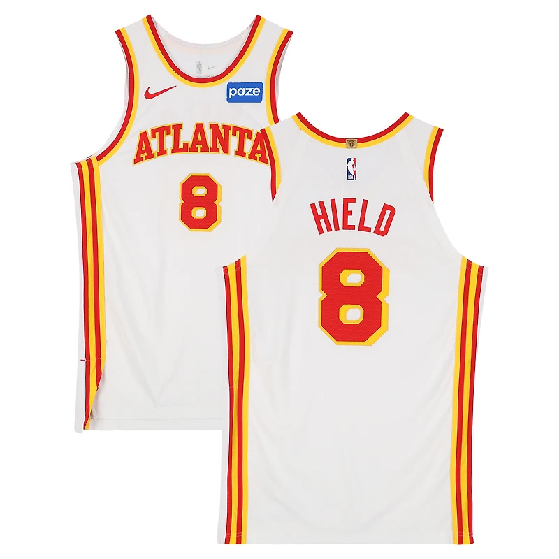 Buddy Hield Atlanta Hawks Game-Used #8 White Nike Jersey vs. Brooklyn Nets on April 3, 2026 - Size 50+4
