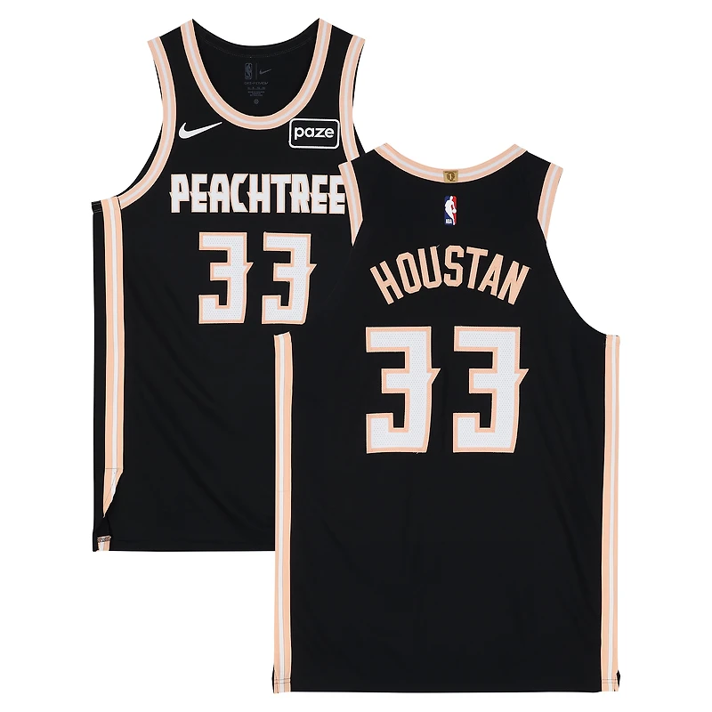 Caleb Houstan Atlanta Hawks Game-Used #33 Black Nike City Edition Jersey vs. Boston Celtics on January 17, 2026 - Size 50+4