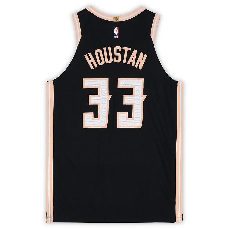 Caleb Houstan Atlanta Hawks Game-Used #33 Black Nike City Edition Jersey vs. Boston Celtics on January 17, 2026 - Size 50+4