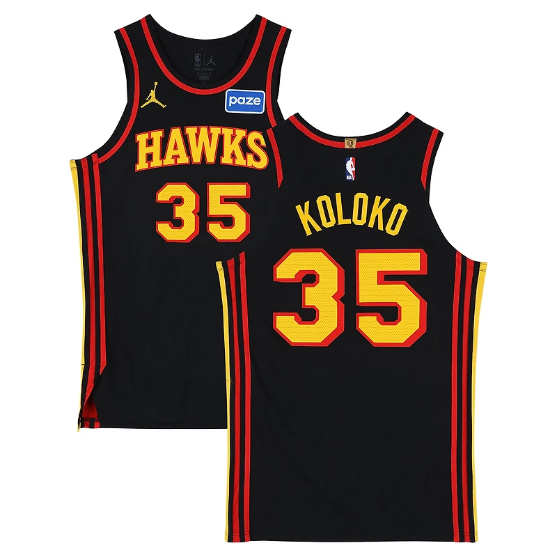 Christian Koloko Atlanta Hawks Game-Used #35 Black Jordan Brand Jersey vs. Miami Heat on April 12, 2026 - Size 48+4