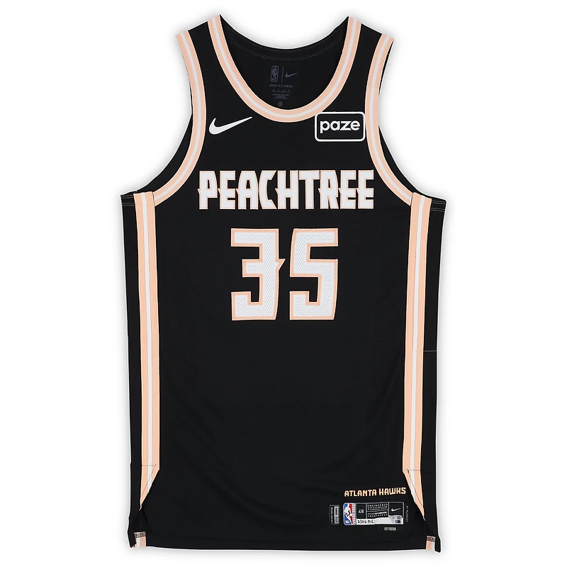 Christian Koloko Atlanta Hawks Game-Used #35 Black Nike City Edition Jersey vs. Washington Wizards on February 26, 2026 - Size 48+4