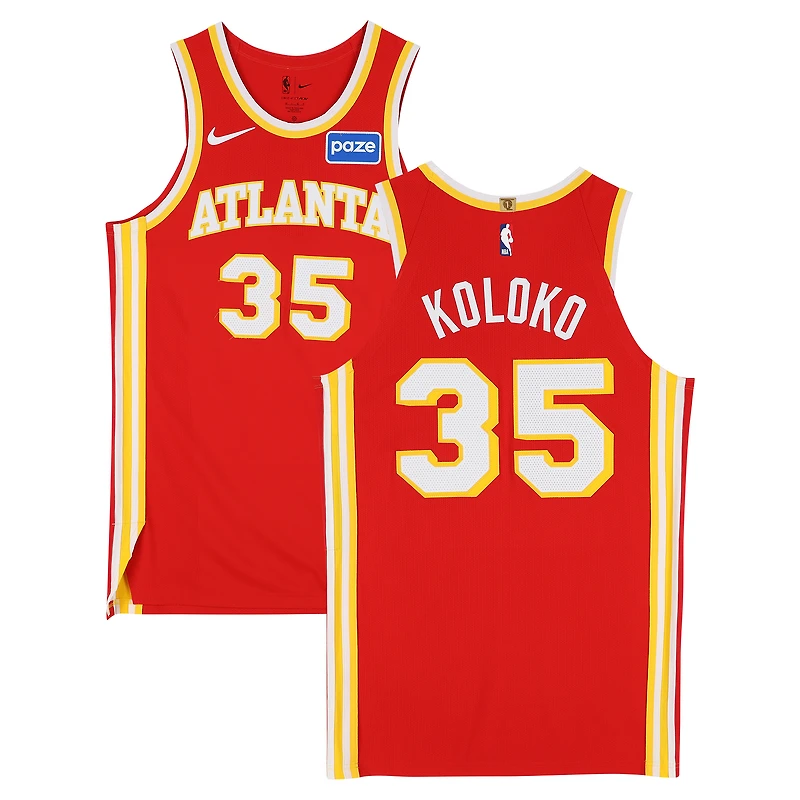 Christian Koloko Atlanta Hawks Game-Used #35 Red Nike Jersey vs. Memphis Grizzlies on March 23, 2026 - Size 48+4