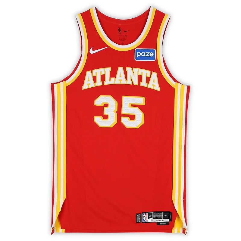 Christian Koloko Atlanta Hawks Game-Used #35 Red Nike Jersey vs. Memphis Grizzlies on March 23, 2026 - Size 48+4