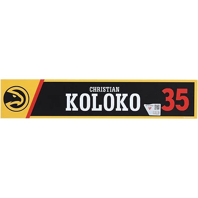 Christian Koloko Atlanta Hawks Player-Issued #35 Black Nameplate from the 2025-26 NBA Season