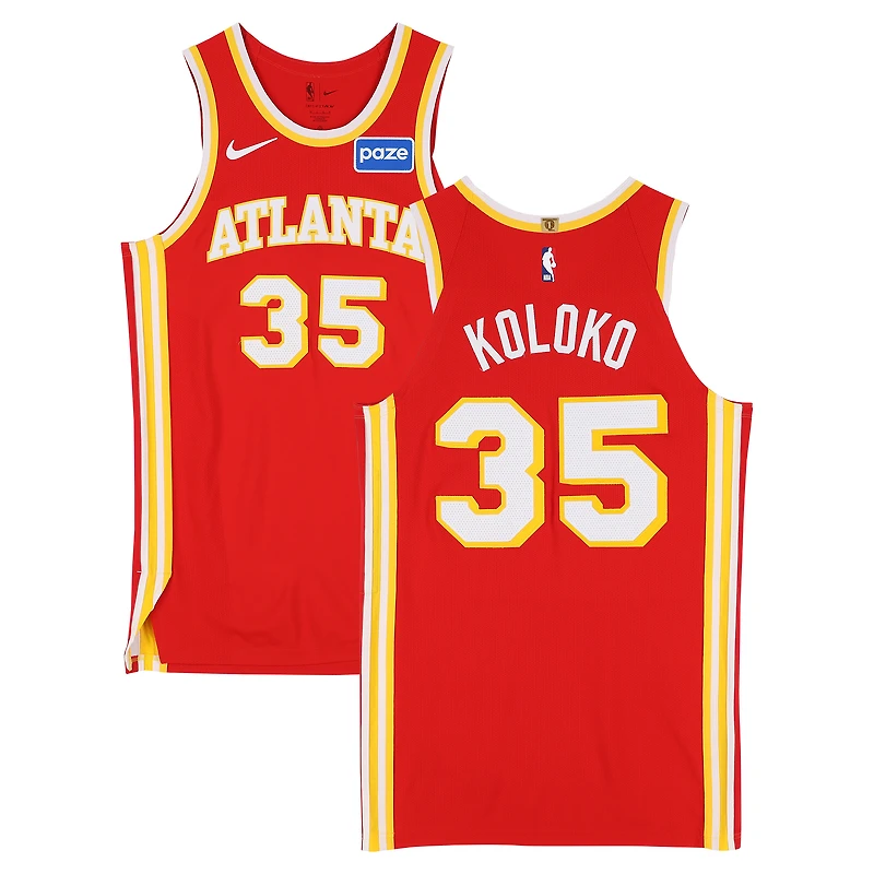 Maillot Nike rouge n° 35 porté par Christian Koloko (Atlanta Hawks) lors de la saison NBA 2025-2026 - Taille 48+4