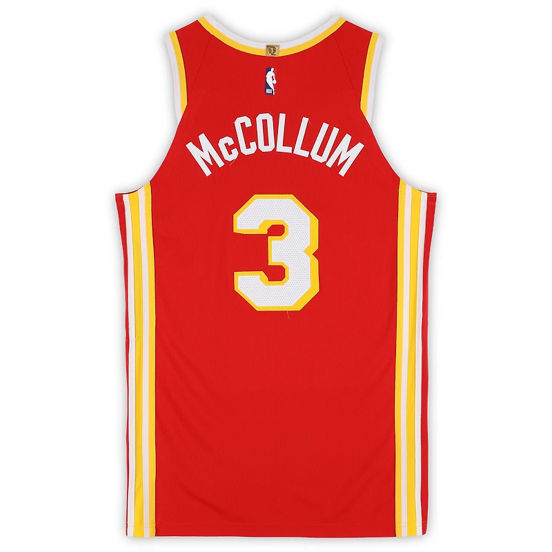 CJ McCollum Atlanta Hawks Game-Used #3 Red Nike Jersey vs. Detroit Pistons on March 25, 2026 - Size 48+4