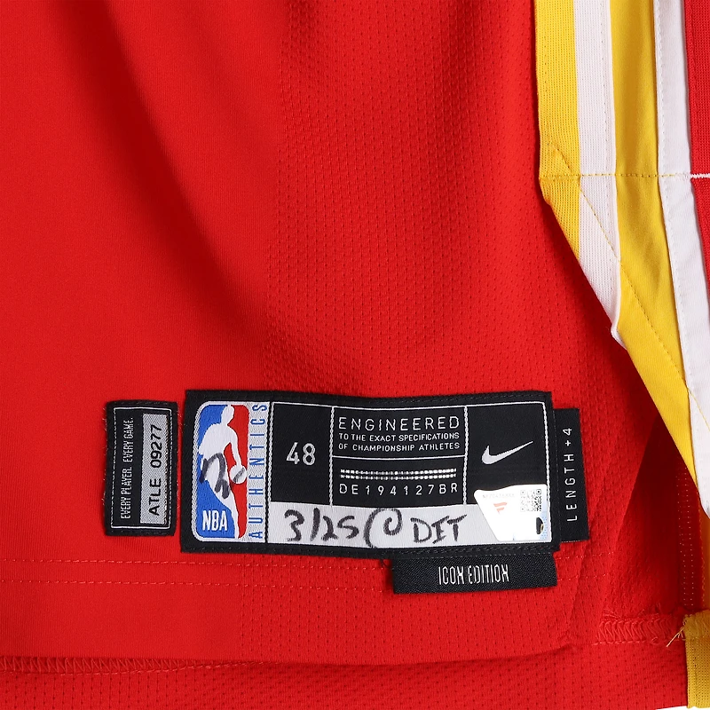 CJ McCollum Atlanta Hawks Game-Used #3 Red Nike Jersey vs. Detroit Pistons on March 25, 2026 - Size 48+4