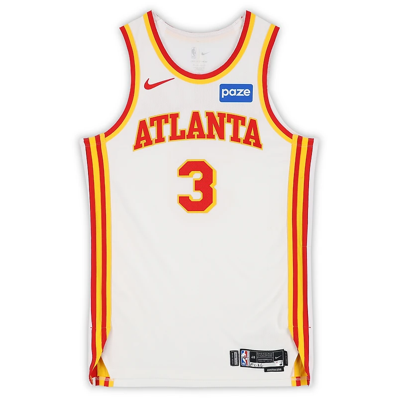 CJ McCollum Atlanta Hawks Game-Used #3 White Nike Jersey vs. Los Angeles Lakers on January 13, 2026 - Size 48+4