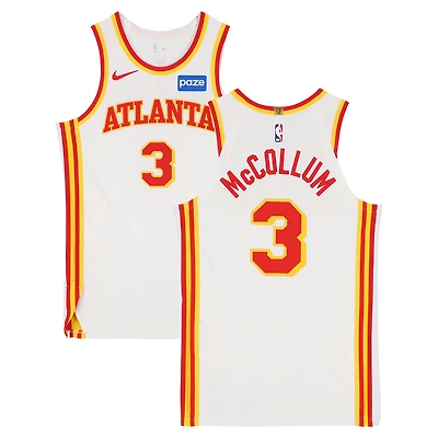 CJ McCollum Atlanta Hawks Game-Used #3 White Nike Jersey vs. Los Angeles Lakers on January 13, 2026 - Size 48+4