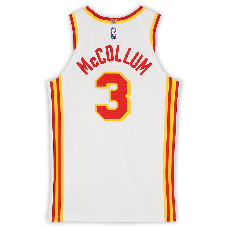 CJ McCollum Atlanta Hawks Game-Used #3 White Nike Jersey vs. Portland Trail Blazers on March 1, 2026 - Size 48+4