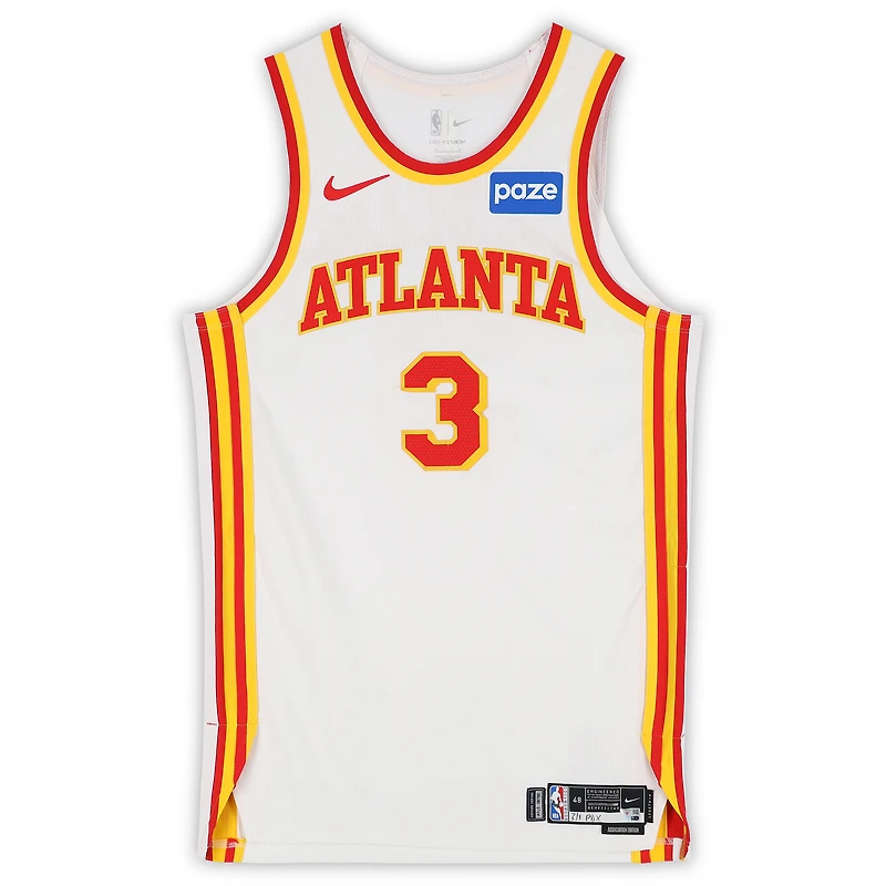 CJ McCollum Atlanta Hawks Game-Used #3 White Nike Jersey vs. Portland Trail Blazers on March 1, 2026 - Size 48+4