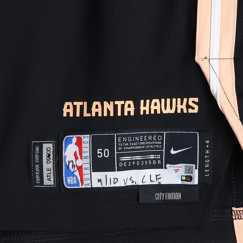 Corey Kispert Atlanta Hawks Game-Used #24 Black Nike City Edition Jersey vs. Cleveland Cavaliers on April 10, 2026 - Size 50+4
