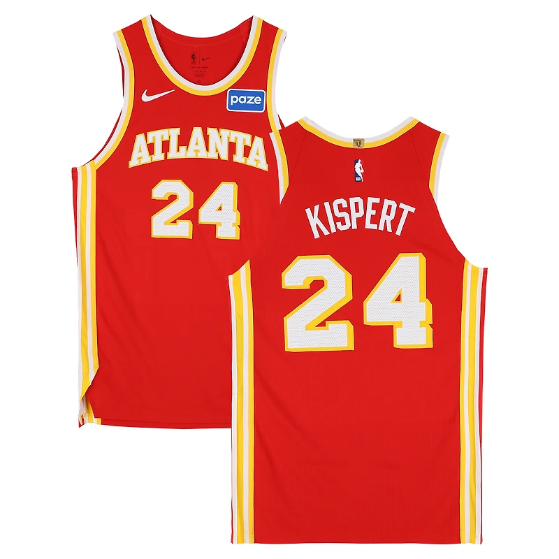 Corey Kispert Atlanta Hawks Game-Used #24 Red Nike Jersey vs. Detroit Pistons on March 25, 2026 - Size 50+4