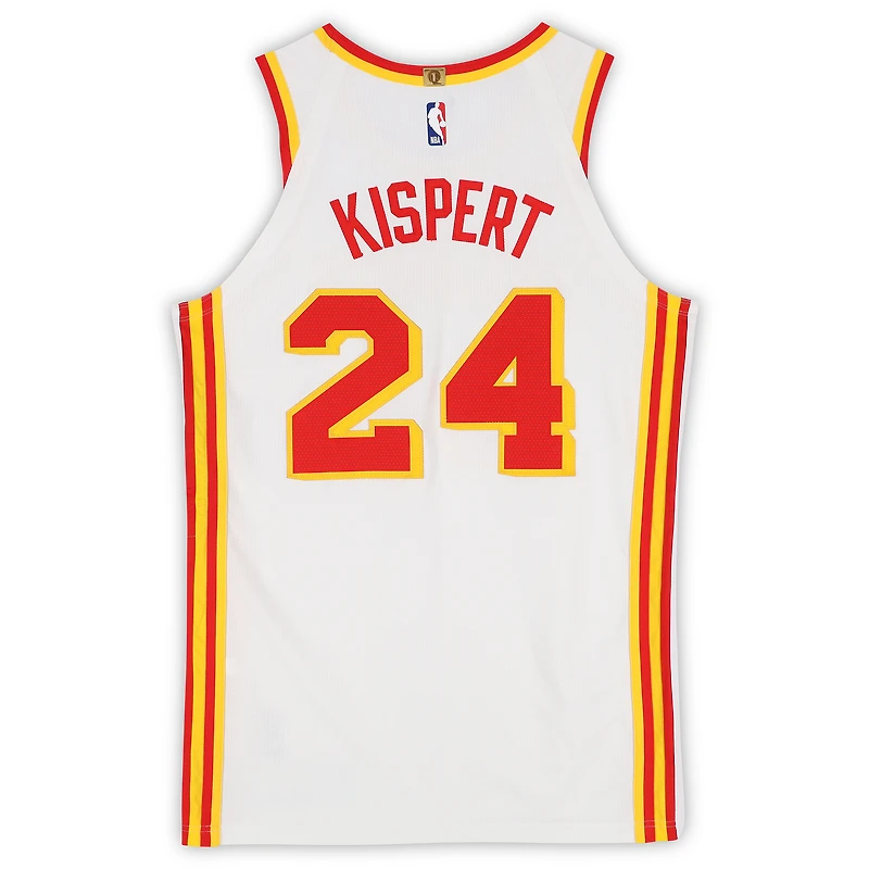 Corey Kispert Atlanta Hawks Game-Used #24 White Nike Jersey vs. Brooklyn Nets on April 3, 2026 - Size 50+4
