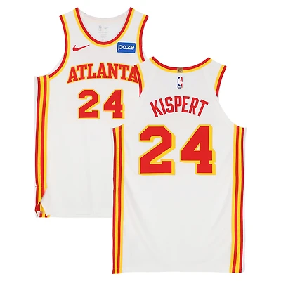 Corey Kispert Atlanta Hawks Game-Used #24 White Nike Jersey vs. New York Knicks on April 25 and 30, 2026 - Size 50+4