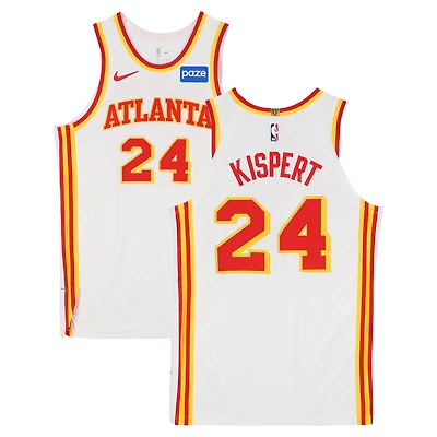 Maillot blanc Nike n° 24 porté par Corey Kispert (Atlanta Hawks) lors du match contre les Portland Trail Blazers le 1er mars 2026 - Taille 50+4