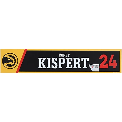 Corey Kispert Atlanta Hawks Player-Issued #24 Black Nameplate from the 2025-26 NBA Season