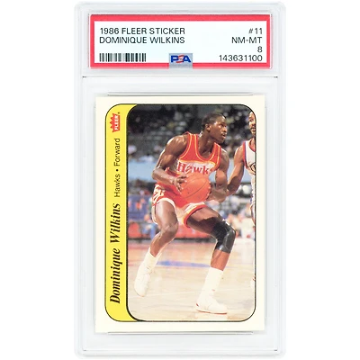 Dominique Wilkins Atlanta Hawks 1986-87 Fleer Sticker #11 PSA Authenticated 8 Rookie Card