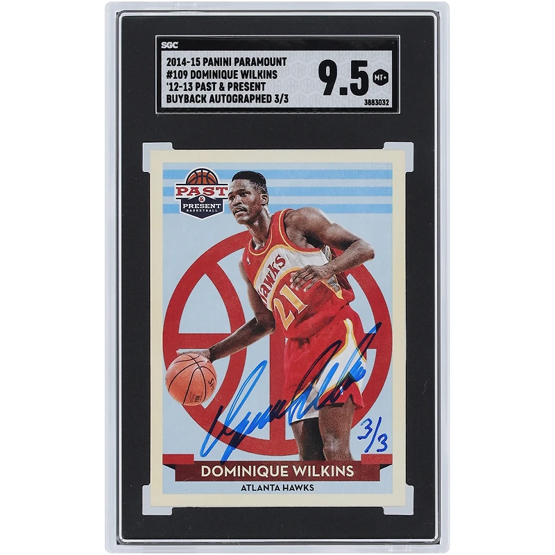 Dominique Wilkins Atlanta Hawks Autographed 2014-15 Panini Paramount Buy Back #109 #3/3 SGC Authenticated 9.5 Card