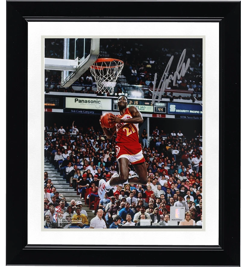 Dominique Wilkins Atlanta Hawks Autographed 8" x 10" 1988 Dunk Contest Two Hand Reverse Dunk Photograph