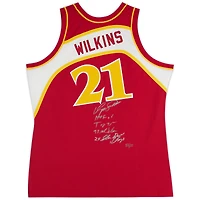 Dominique Wilkins Atlanta Hawks Autographed Mitchell & Ness 1986-87 Red Authentic Jersey with Multiple Inscriptions - Limited Edition #12/12