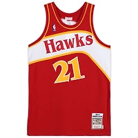 Dominique Wilkins Atlanta Hawks Autographed Red Mitchell and Ness 1986 Hardwood Classic Logo Authentic Jersey with "HOF 15" Inscription