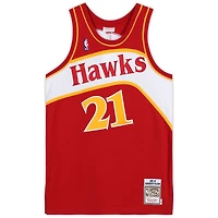 Dominique Wilkins Atlanta Hawks Autographed Red Mitchell and Ness 1986 Hardwood Classic Logo Authentic Jersey