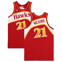 Dominique Wilkins Atlanta Hawks Autographed Red Mitchell and Ness 1986 Hardwood Classic Logo Authentic Jersey