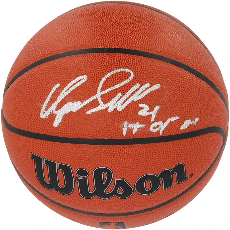 Ballon de basket-ball d'intérieur/extérieur Wilson Authentic Series autographié par Dominique Wilkins Atlanta Hawks avec inscription « HOF 06 »
