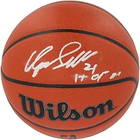 Ballon de basket-ball d'intérieur/extérieur Wilson Authentic Series autographié par Dominique Wilkins Atlanta Hawks avec inscription « HOF 06 »
