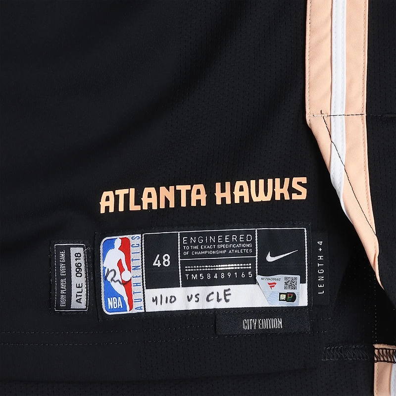 Gabe Vincent Atlanta Hawks Game-Used #4 Black Nike City Edition Jersey vs. Cleveland Cavaliers on April 10, 2026 - Size 48+4