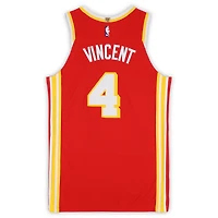 Gabe Vincent Atlanta Hawks Game-Used #4 Red Nike Jersey vs. Detroit Pistons on March 25, 2026 - Size 48+4