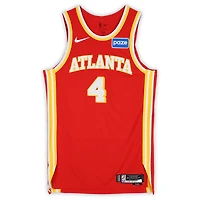 Gabe Vincent Atlanta Hawks Game-Used #4 Red Nike Jersey vs. Detroit Pistons on March 25, 2026 - Size 48+4