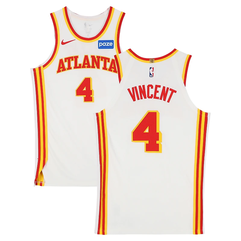 Gabe Vincent Atlanta Hawks Game-Used #4 White Nike Jersey vs. Portland Trail Blazers on March 1, 2026 - Size 48+4