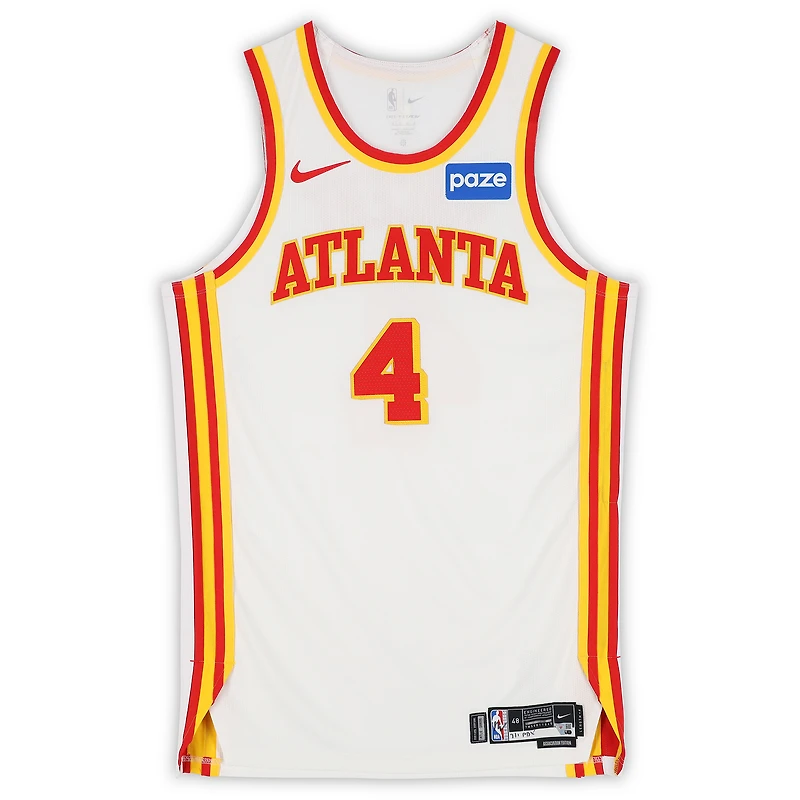 Gabe Vincent Atlanta Hawks Game-Used #4 White Nike Jersey vs. Portland Trail Blazers on March 1, 2026 - Size 48+4