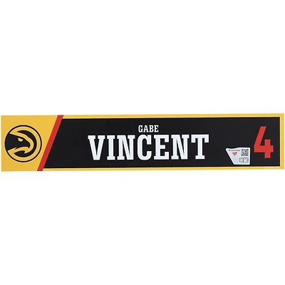 Gabe Vincent Atlanta Hawks Player-Issued #4 Black Nameplate from the 2025-26 NBA Season