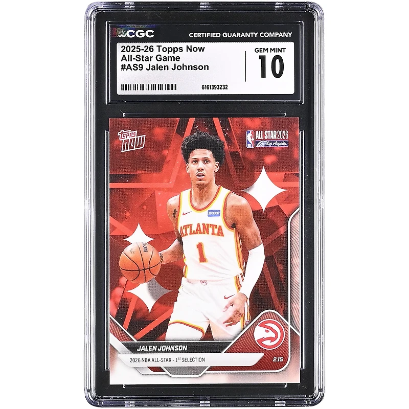 Carte Jalen Johnson Atlanta Hawks 2025-26 Topps Now All-Star Game #AS9 authentifiée CGC (10 cartes)