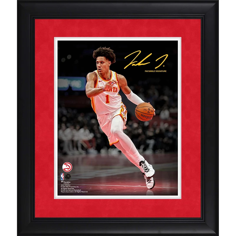 Jalen Johnson Atlanta Hawks Facsimile Signature Framed 11" x 14" Spotlight Photograph