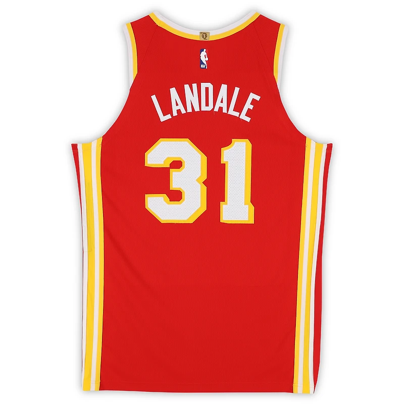 Jock Landale Atlanta Hawks Game-Used #31 Red Nike Jersey vs. Detroit Pistons on March 25, 2026 - Size 52+4