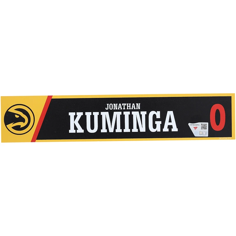 Jonathan Kuminga Atlanta Hawks Player-Issued #0 Black Nameplate from the 2025-26 NBA Season